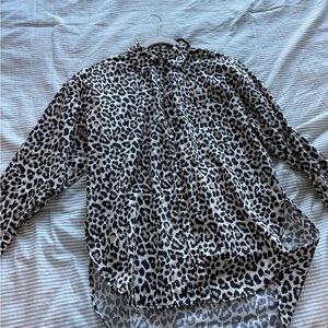 Anthropologie Maeve cheetah button down